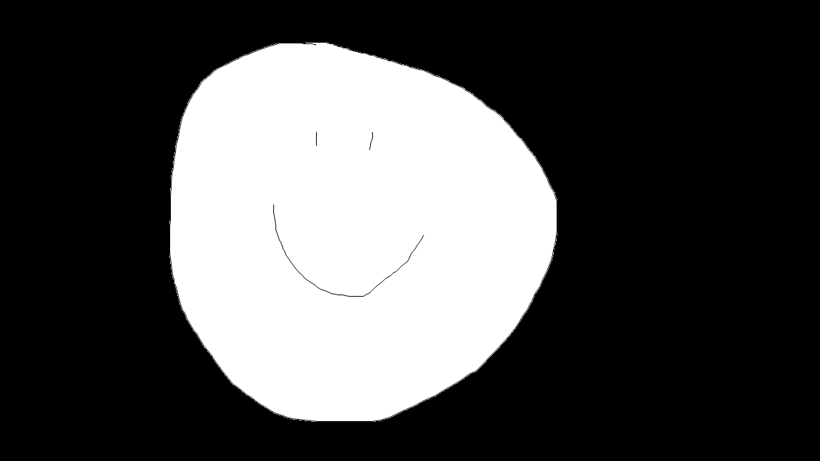 A bad smily face made on MS Paint that a 2 year old could draw